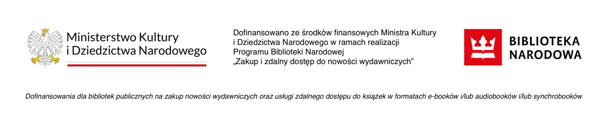 Logo Ministra Kultury i Dziedzictwa Narodowego oraz Biblioteki Narodowej