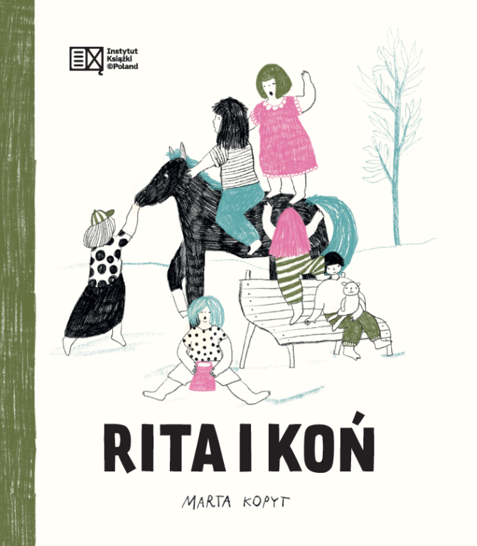 Okładka książki Rita i koń przedstawiająca dzieci z koniem
